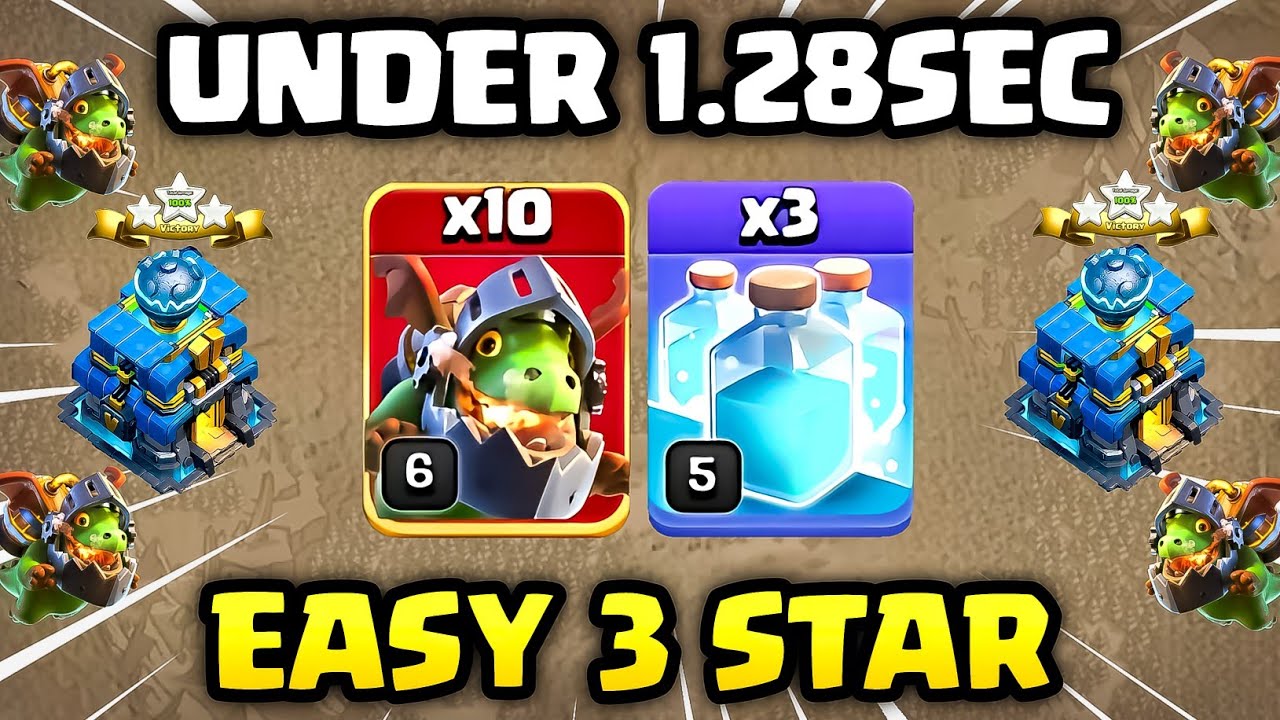 UNDER 1.28SEC | TH12 INFERNO DRAGON CLONE SPELL Attack Strategies in Easy 3 Star!!