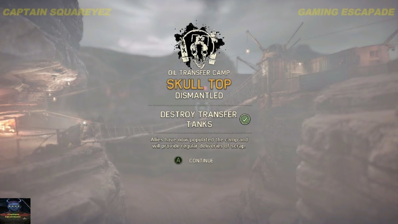 Mad Max - Skull Top Transfer Tanks Camp - Walk Through Guide
