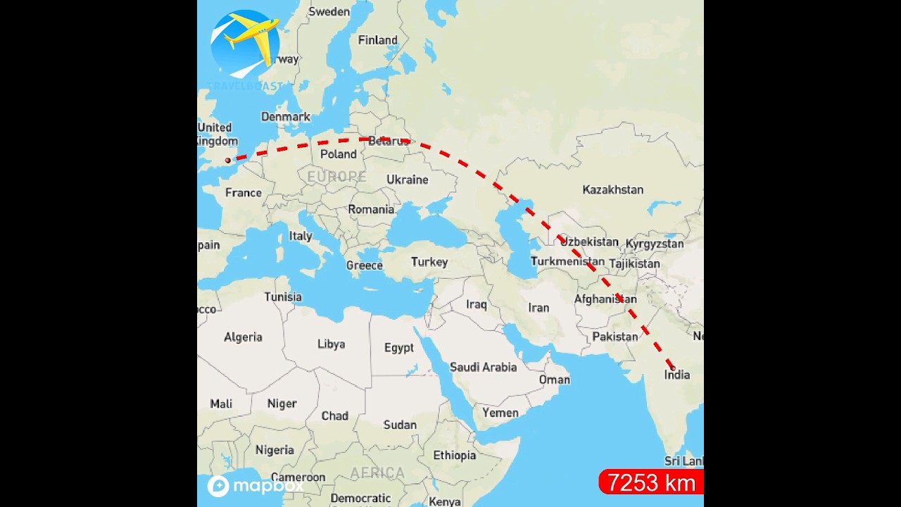 Travel route from India 🇮🇳 to London ( UK 🇬🇧 ) #travel #india #trend #journey #uk