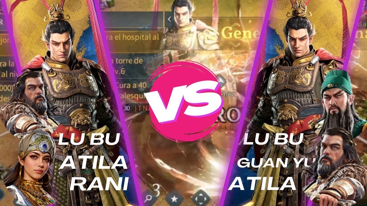 Age of Empires Mobile / La Mejor Marcha de  Caballería Lu Bu Atila Rani VS Lu Bu Guan Yu Atila