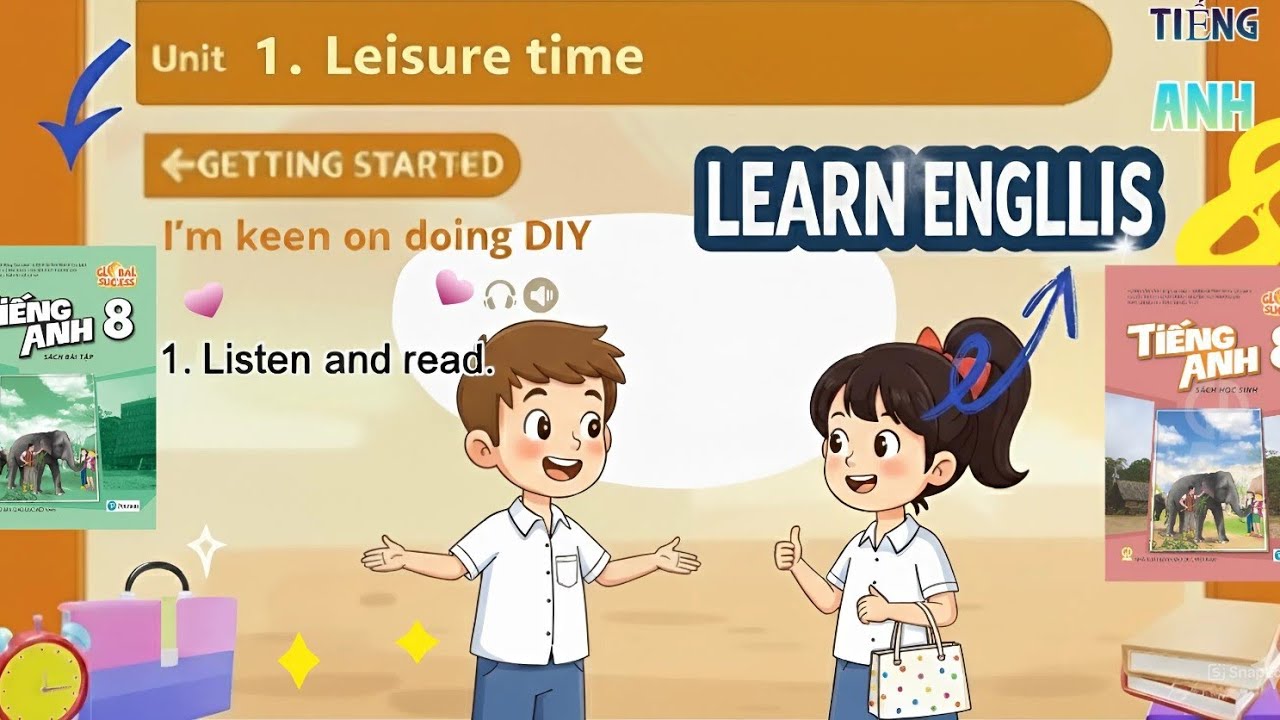 Tiếng Anh 8 Global Success | UNIT 1 Leisure Time | GETTING STARTED | I’m keen on doing DIY