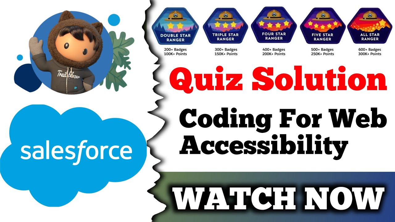 Coding for Web Accessibility  | Salesforce | Quiz Solution