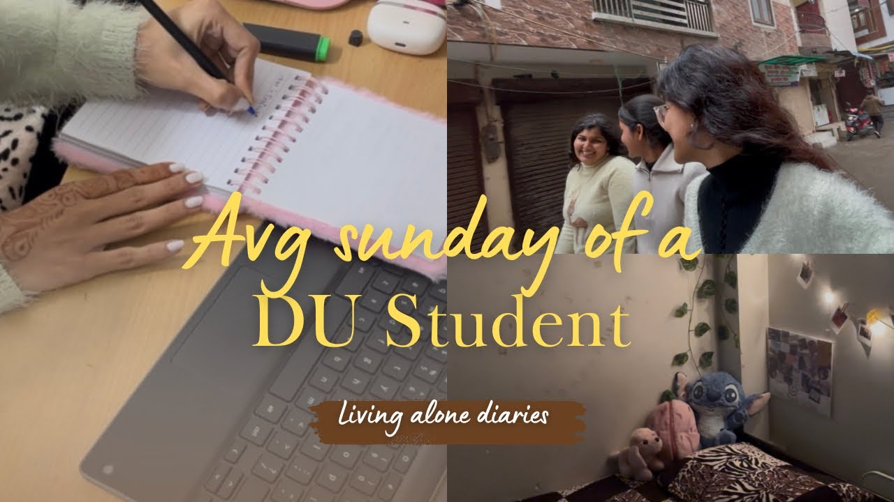 An avg sunday in my life as a DU student (the chaos you don't see on IG) ☕️📚🫠 | Sunday PG reset🧺🍜
