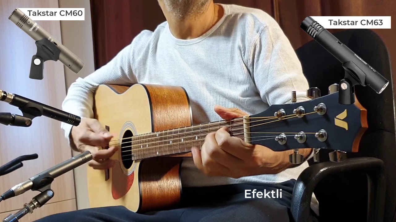 TAKSTAR CM60 - CM63 Sound test  - VALLER AG240 Gitar