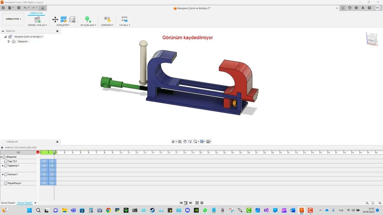 Fusion 360/16.Ders-Animasyon Yapma