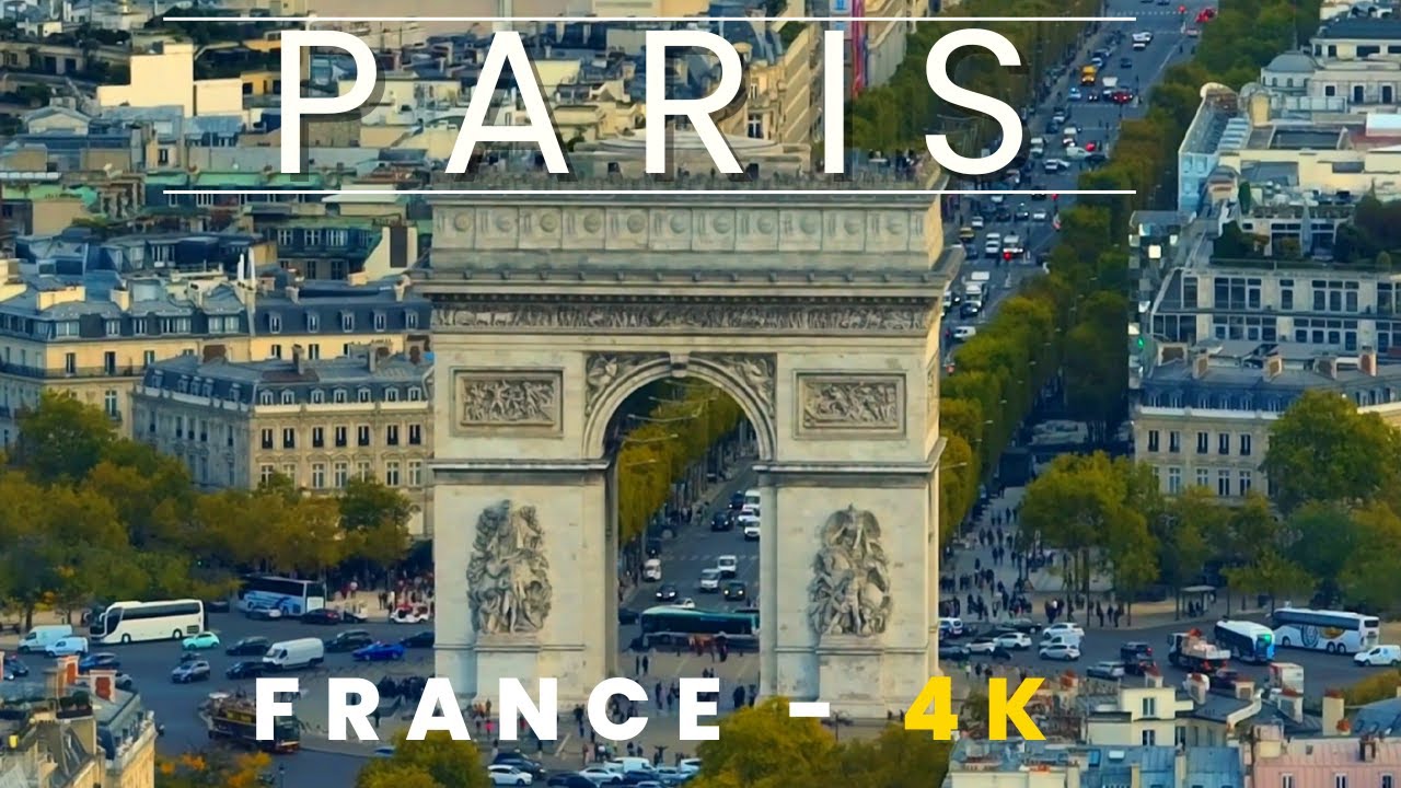 Paris France in 4K - Scenic Views of Beautiful Paris by Drone with Relaxing Piano Music