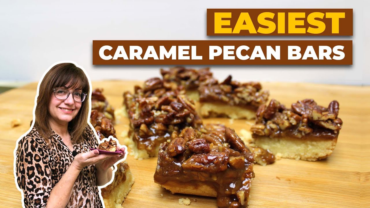 EASIEST Caramel Pecan Shortbread Squares