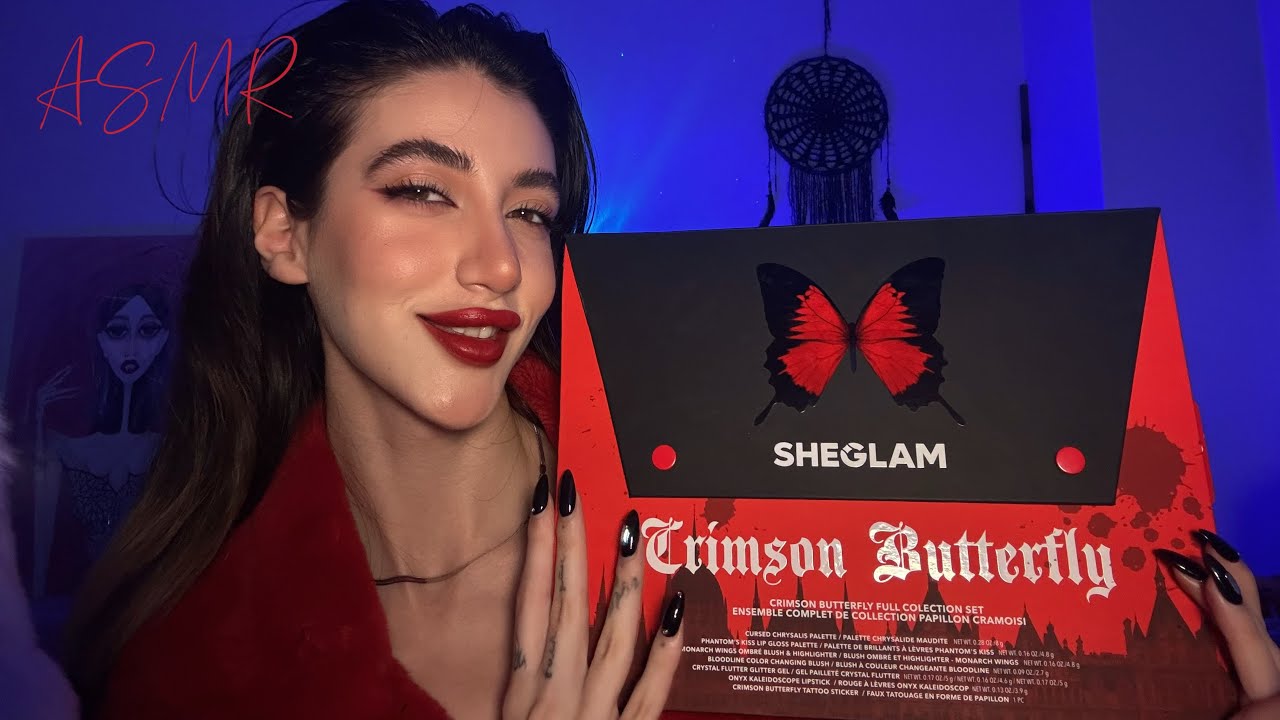 ASMR/ SHEGLAM unboxing (crimson butterfly collection )🦋❤️‍🔥 makeup 