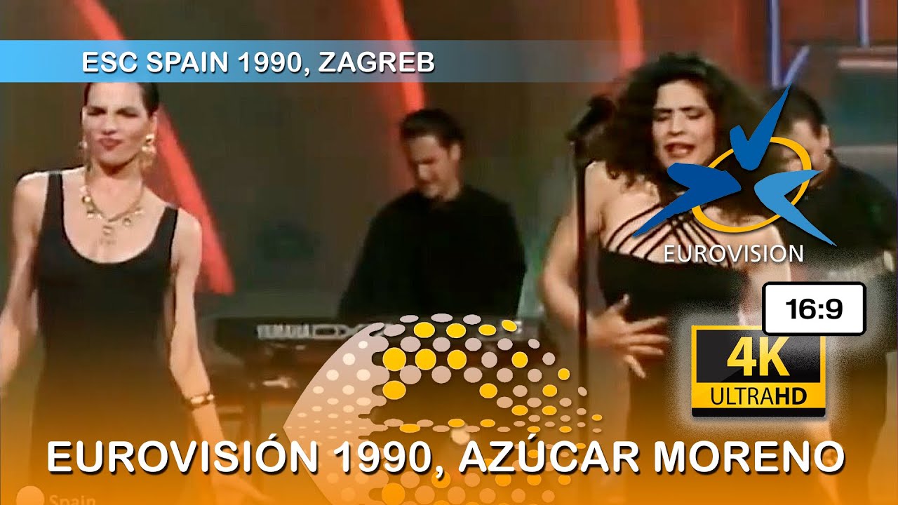 AZÚCAR MORENO 1990, BANDIDO, ESC SPAIN 1990, CON FALLO INICIAL, EUROVISIÓN, remasterizado a 16:9, 4K