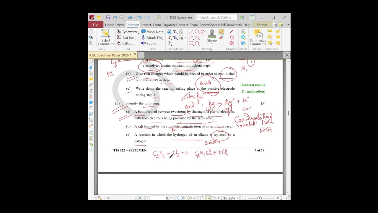 ICSE Class 10 Chemistry Specimen Paper 2026 | Question 2 Full Solution Explained