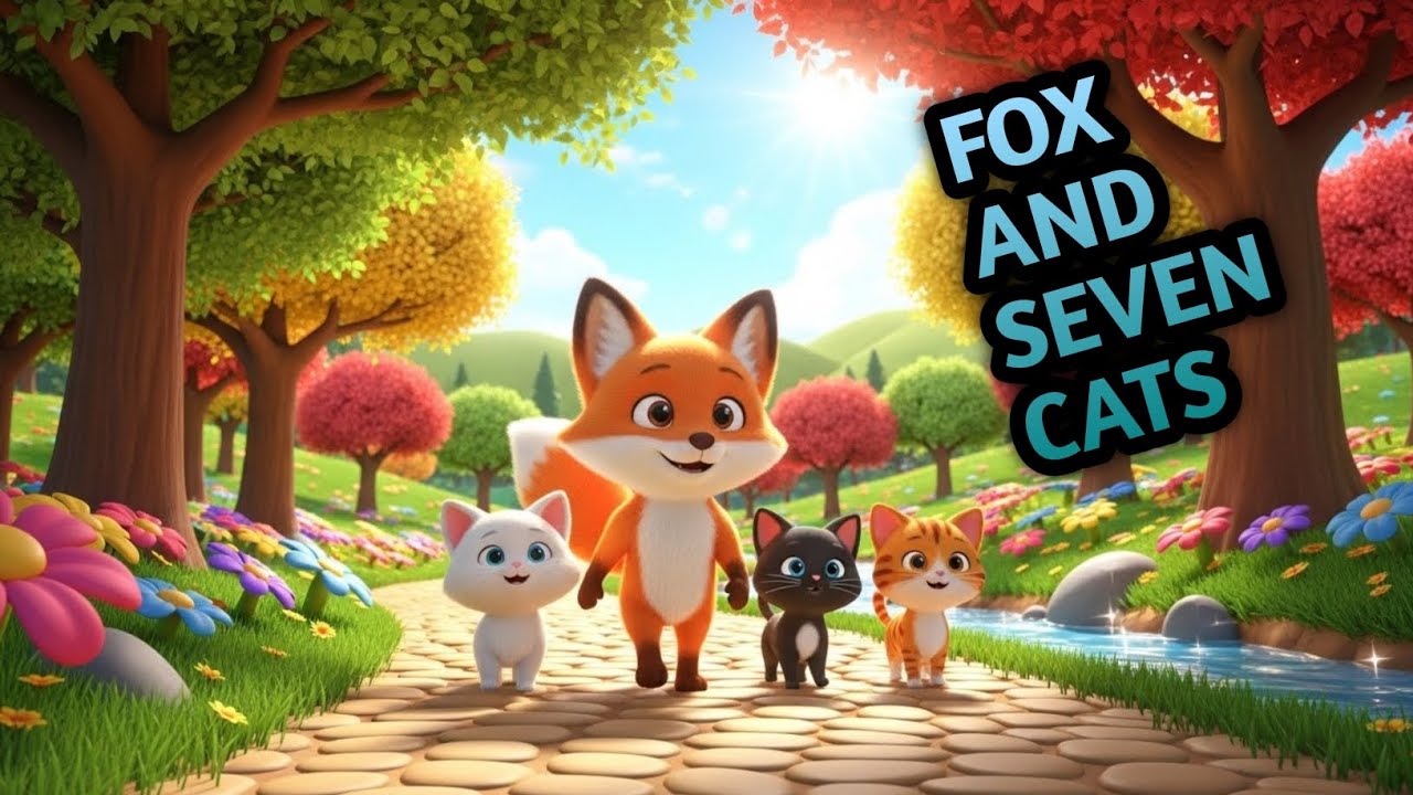 The Fox and Seven Cats | Moral Story for Kids | 3D Cartoon Animation