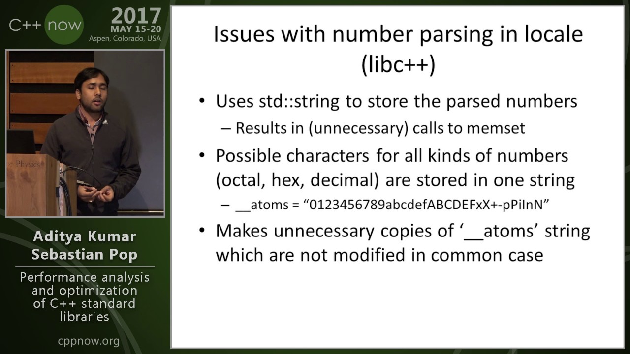 Aditya Kumar & Sebastian Pop &ldquo;Performance analysis and optimization of C++ standard libraries
