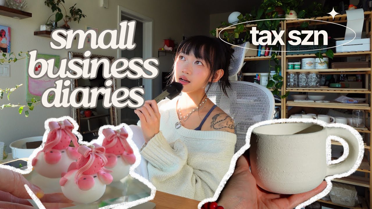 days in my life running my art shop ✿ sculpting, taxes, rebranding, cafe dates & pottery!