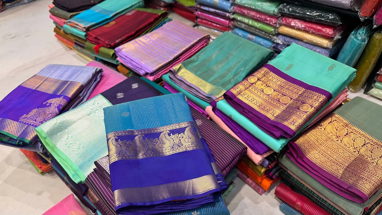 Chickpet Bangalore ಕೈ ಮಗ್ಗದ ರೇಷ್ಮೆ ಸೀರೆಗಳ ಮೇಲೆ 40% Discount| Pure Handloom Silk Saree Single Courier