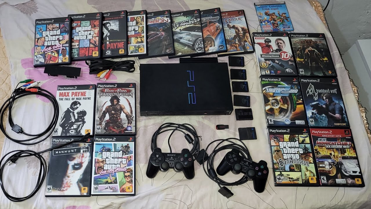 Meu PS2 FAT completo e coleção de Jogos originais de PS2