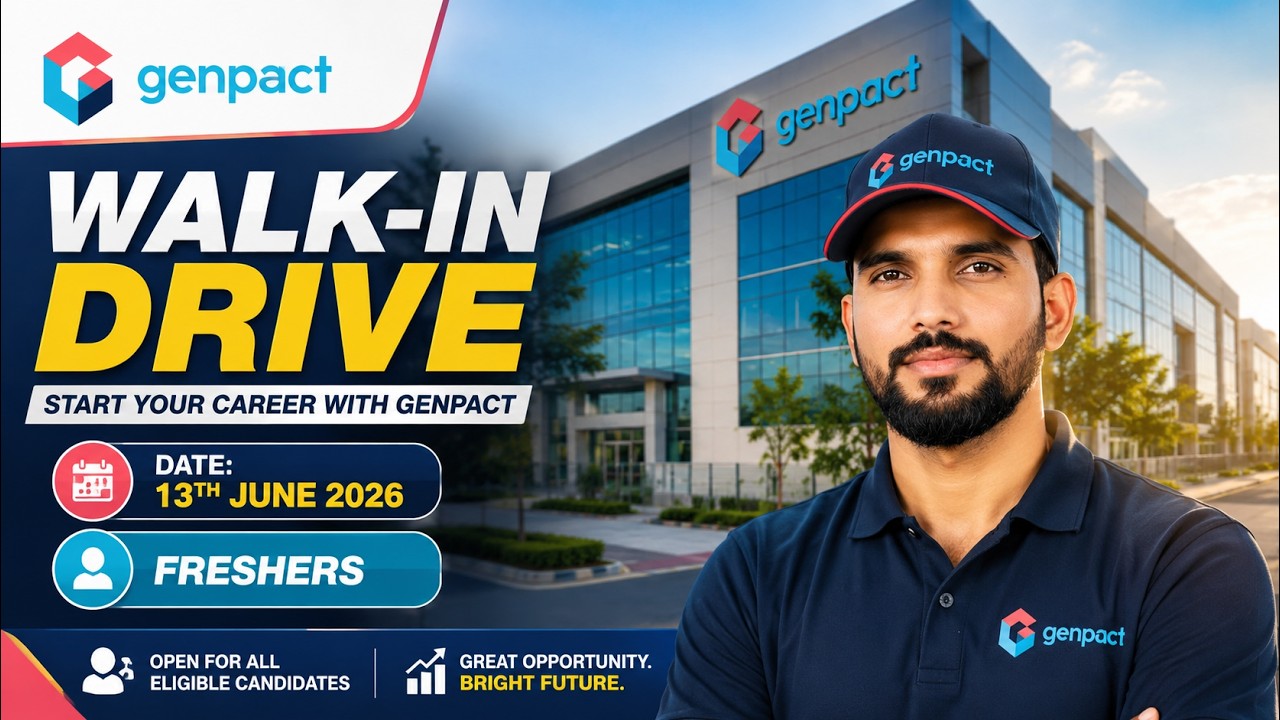 Genpact Mega Walkin Drive | Date:13th June 2026 | Freshers