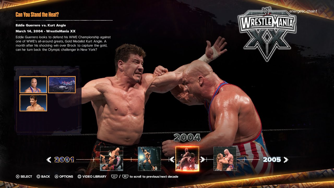Eddie Guerrero vs Kurt Angle: WrestleMania XX: 40 Years of WrestleMania: WWE 2K24 Showcase Mode