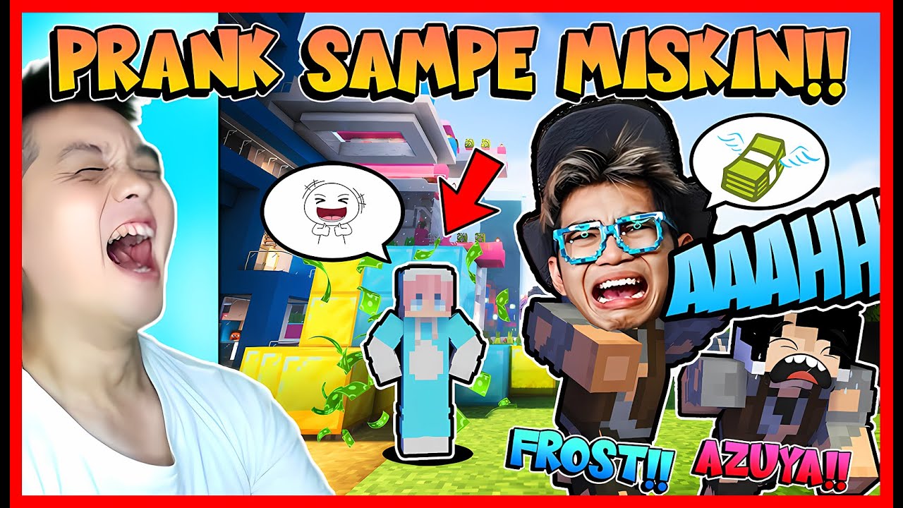 NGAKAK ABIS !! PRANK @Frost Diamond  & @Azuya Surya  SAMPAI BANGKRUT !! Feat @MOMON  Minecraft