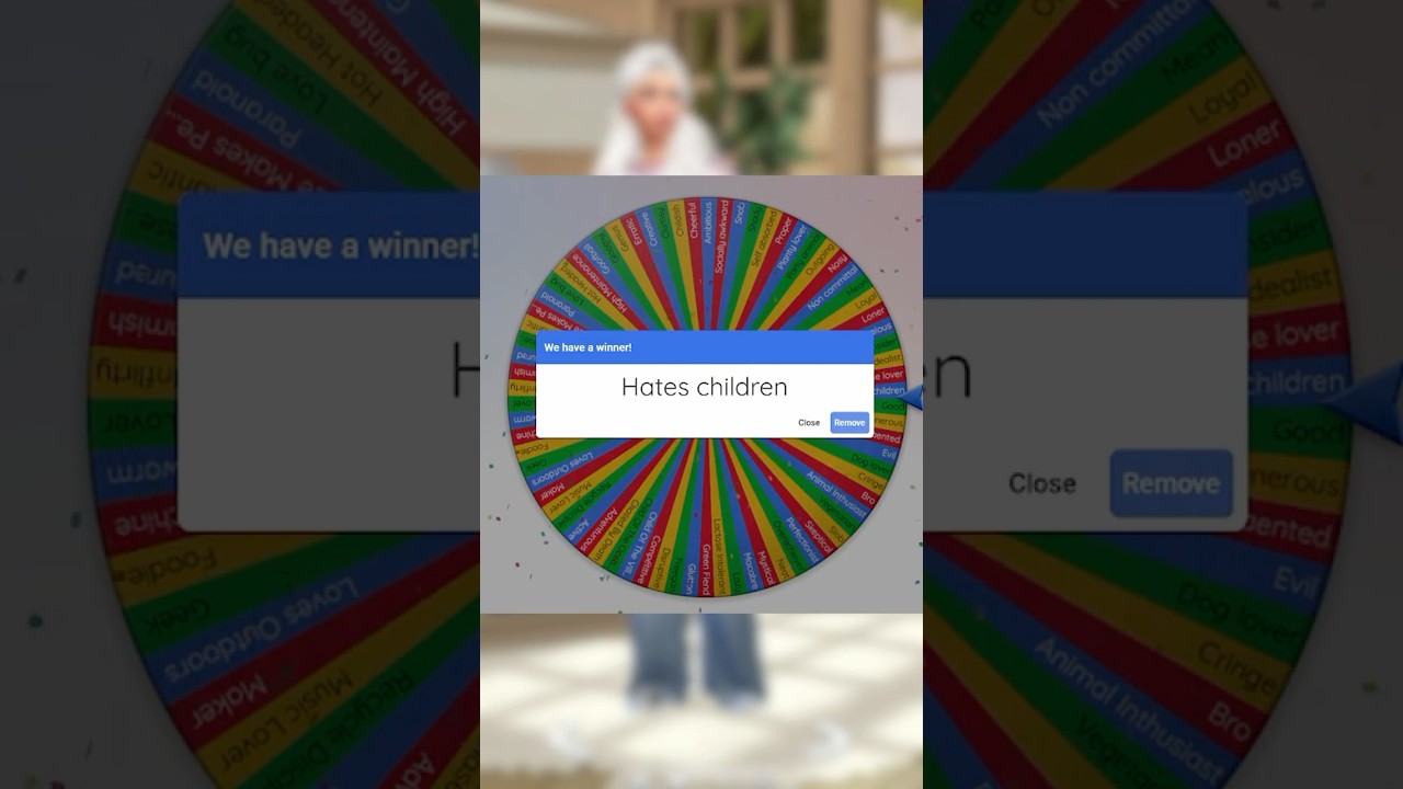 Letting wheel of names pick my sims traits for my new legacy challenge 🤪