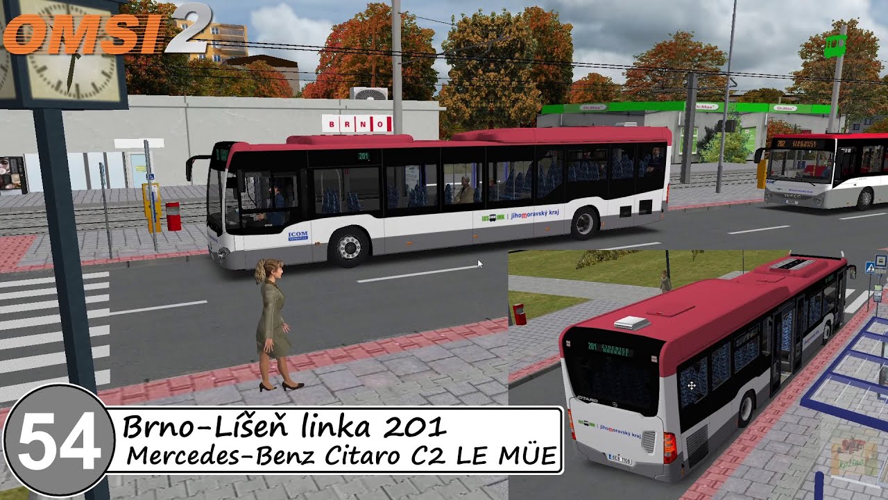 OMSI 2 #54 - Brno - Líšeň linka 201 - Mercedes-Benz Citaro C2 LE MÜE