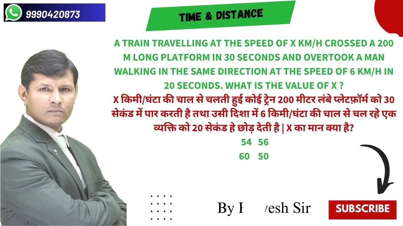 A train travelling at the speed of x km/h crossed a 200 m long platform in 30 seconds and overtook