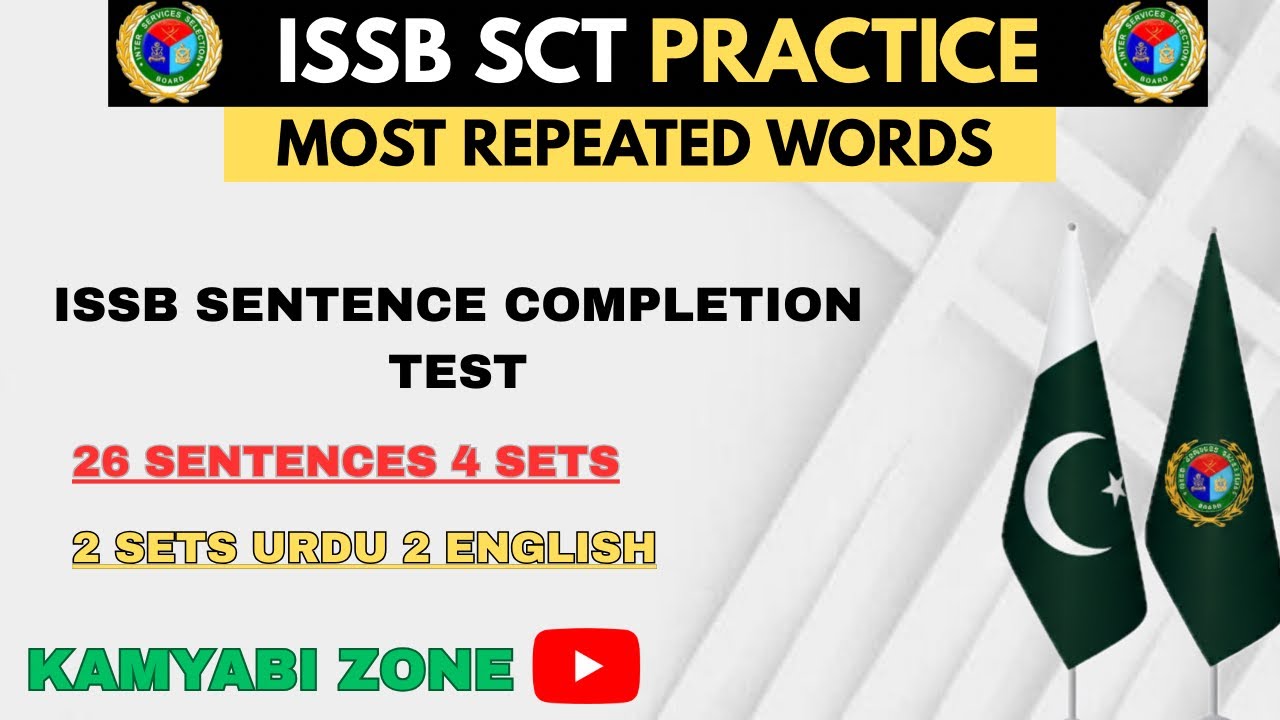 ISSB Sentence Completion Test (SCT) | 26 Sentences in 6 Minutes | English & Urdu Practice