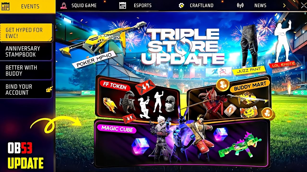 OB53 Triple Store Update 🤯 In Telugu | Next Magic Cube Store Update 😍 | New Arrival Animation Event