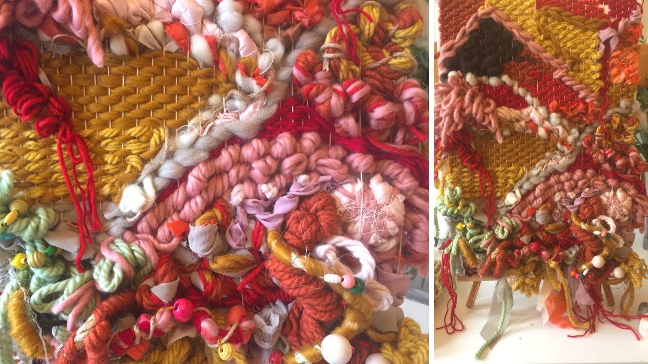 AUTUMNAL WEAVES | Vertical Stripes, Beading, Wrapping Textile Techniques | Didsbury Art Studio