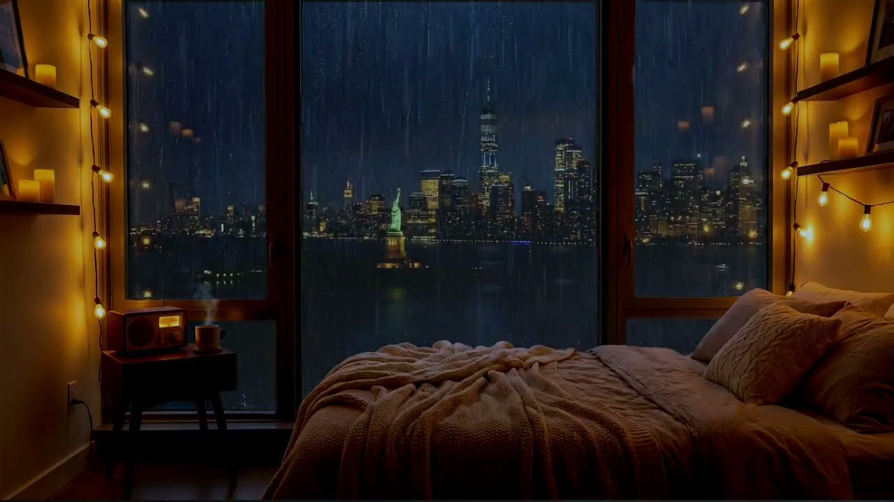 Rain Sounds for Sleep from an Open Window | Rain and Thunder for Deep Rest