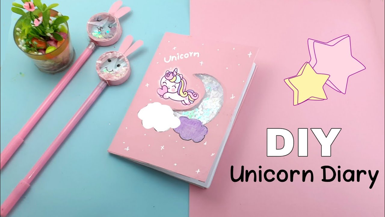 how to make unicorn diary with paper without cardboard | diy unicorn diary without gluegun  #unicorn