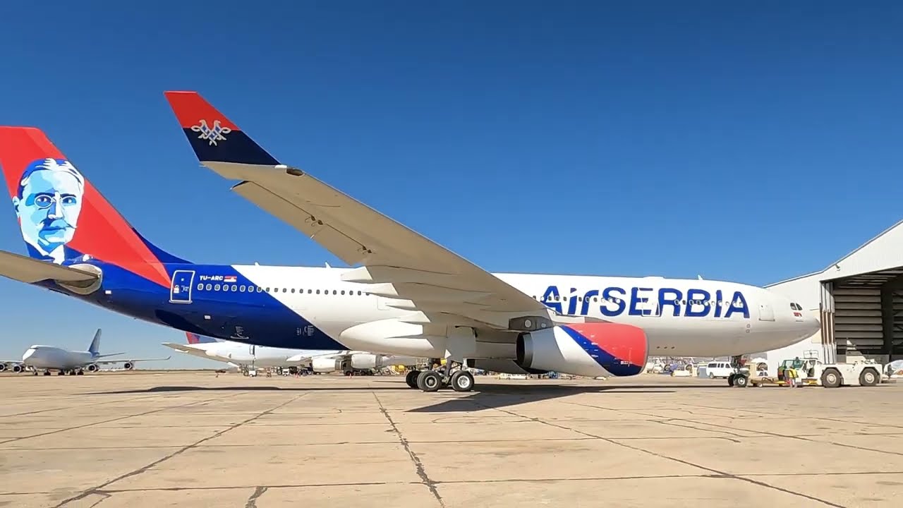 Air Serbia - Painting of &ldquo;Mihajlo Pupin&rdquo; Airbus A330 YU-ARC