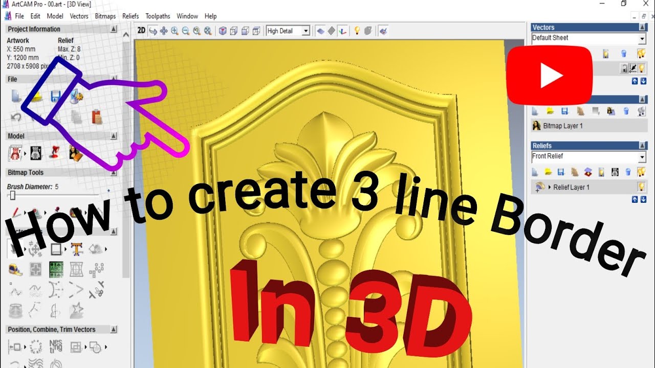 How to create 3 lines border in 3d