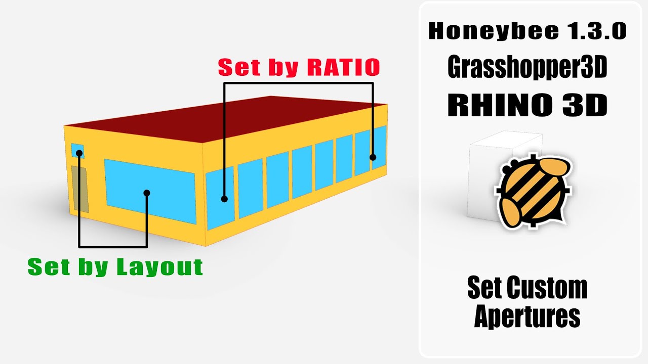 Custom Windows and Doors Layout in Honeybee |  Ladybug tools 1.3.0, Grasshopper 3D, Rhino3d