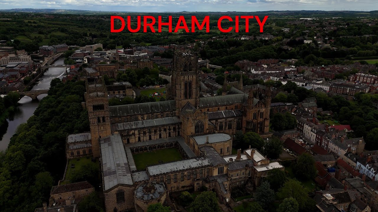 Durham City From The Sky. 4K Drone Footage