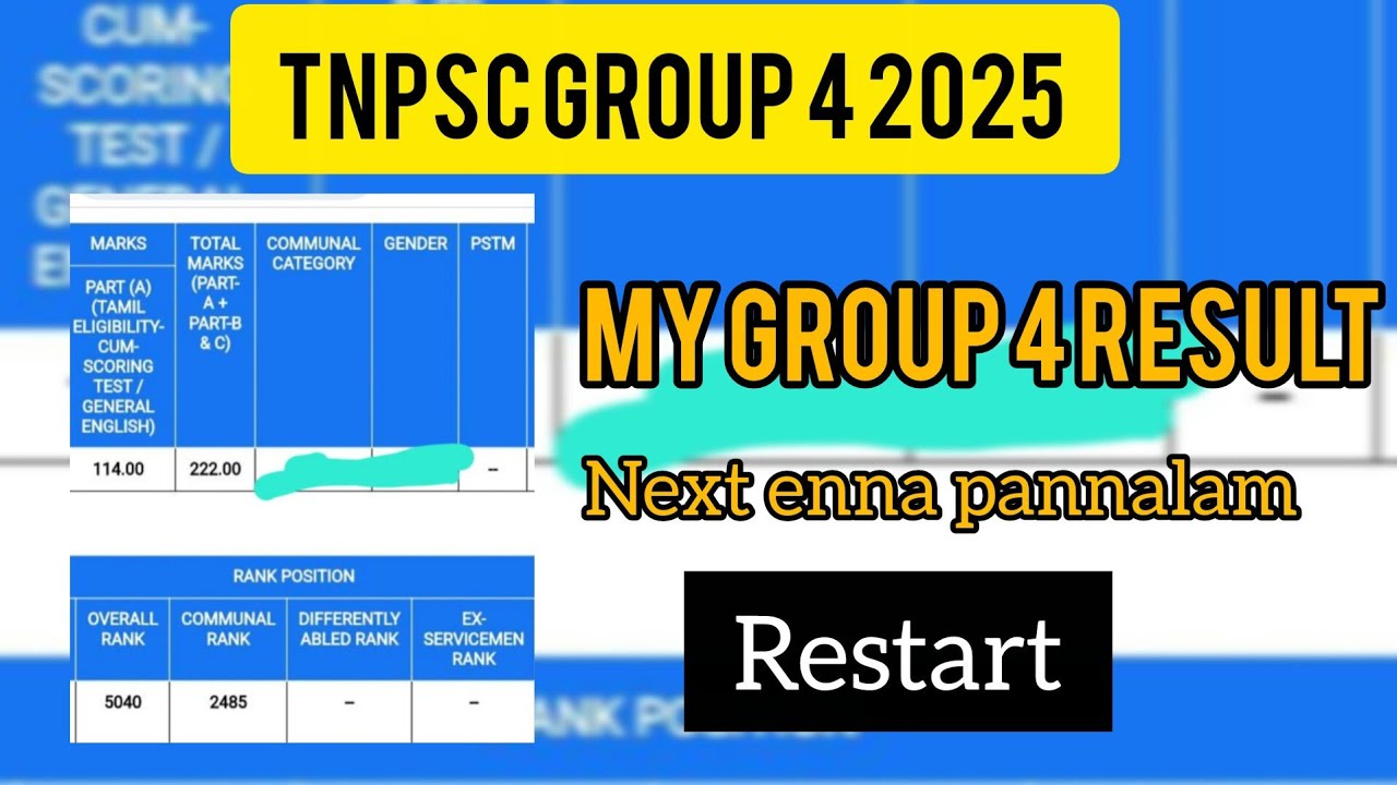  My group 4 result 2025 😓 |TNPSC GROUP 4 2025 Result | Restart pannunga frds | By Rajalakshx tnpsc 