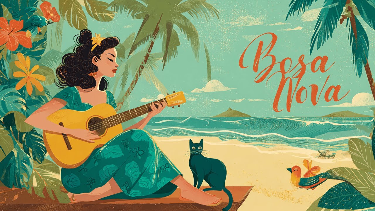 Bossa Nova romântica à beira-mar ~ violão suave e brisa tropical para cafés tranquilos na praia
