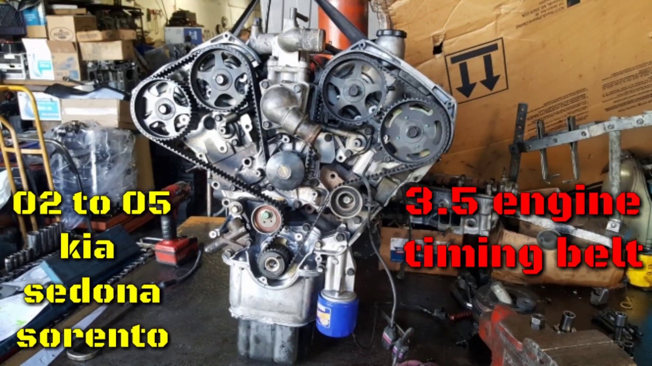 2002 2003 2004 2005 kia Sedona kia Sorento 3.5 engine: timing belt installation, timing marks