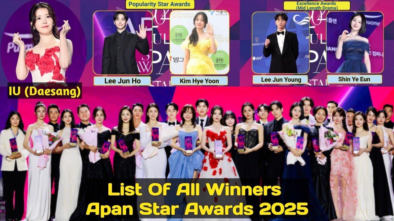 List Of All Winners//Apan Star Awards 2025.