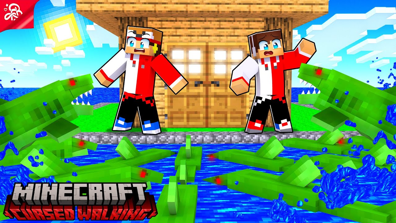 FIQUEI ILHADO COM MEUS AMIGOS NO APOCALIPSE ZUMBI NO MINECRAFT #2 (Cursed Walking)