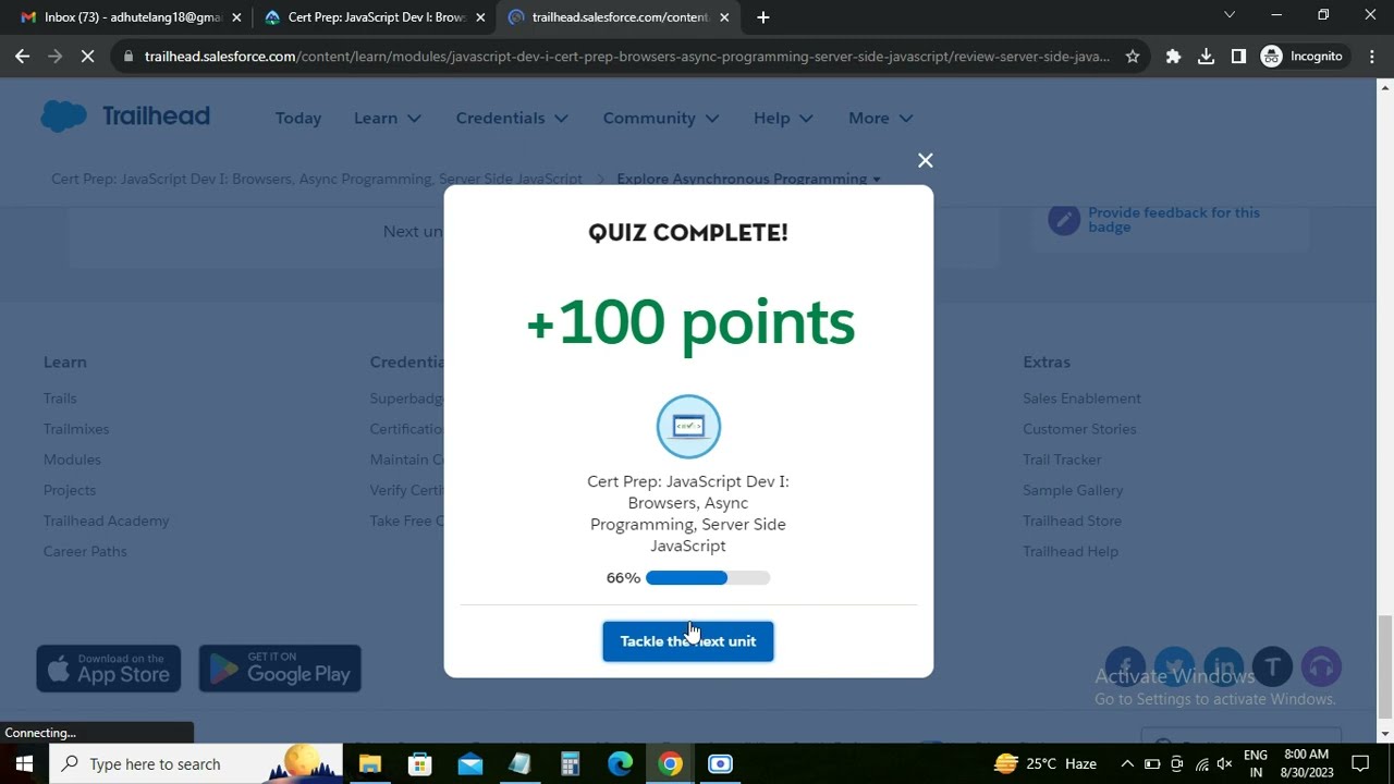 Cert Prep: JavaScript Dev I: Browsers, Async Programming, Server Side JavaScript | Trailhead