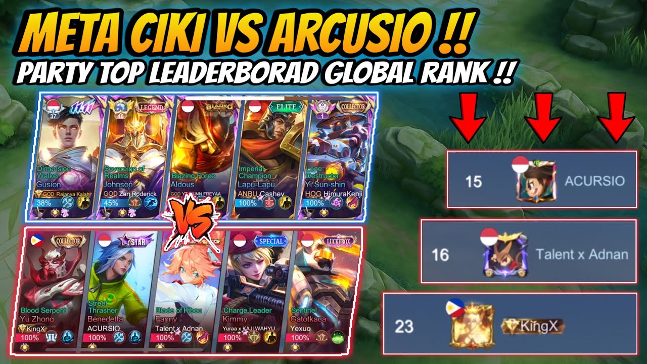 Nabrak Global Rank Arcusio !! Meta Ciki Vs Party Top Global Rank !!