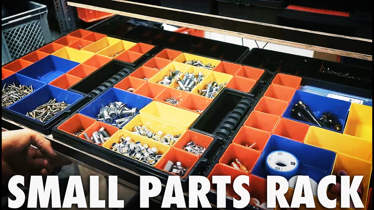 Small Parts Organization Storage Rack with Drawers