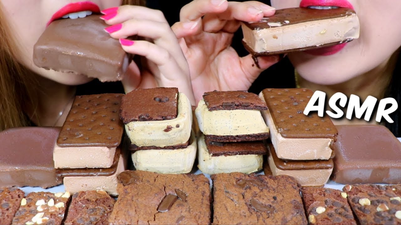 ASMR CHOCOLATE BROWNIE ICE CREAM SANDWICH, FUDGY BROWNIE, BROWNIE BRITTLE 리얼사운드 먹방 | Kim&Liz ASMR