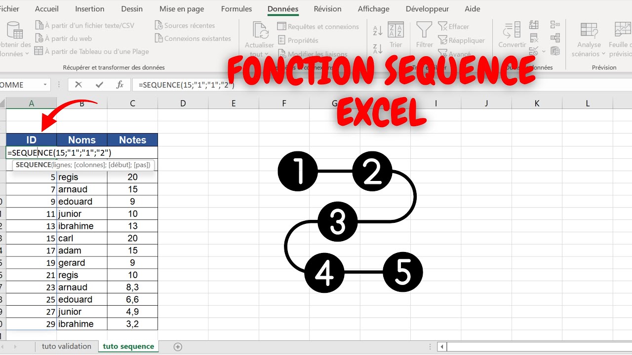 Fonction SEQUENCE Excel : Générer Identifiants Automatiquement