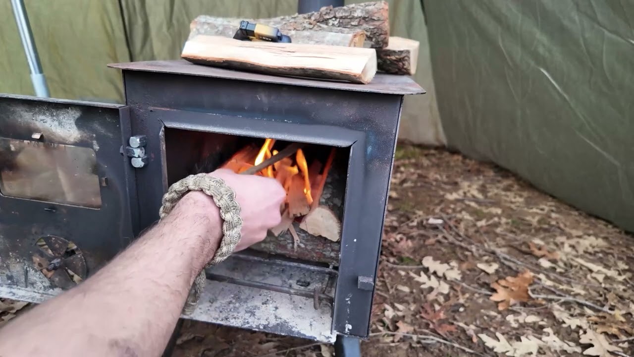 48 Hour Solo Hot Tent Camping & Stove , Cooking