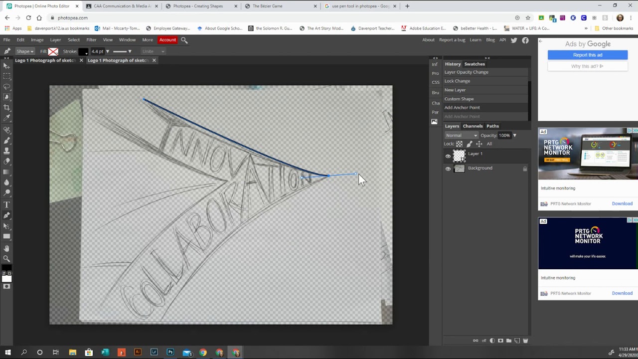 Logo Design: Video 3_Using Pen Tool in Photopea