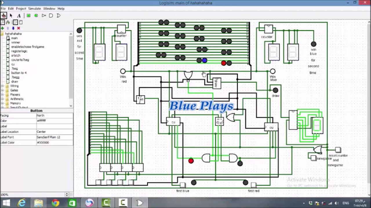 Connect 3 game using logic gates