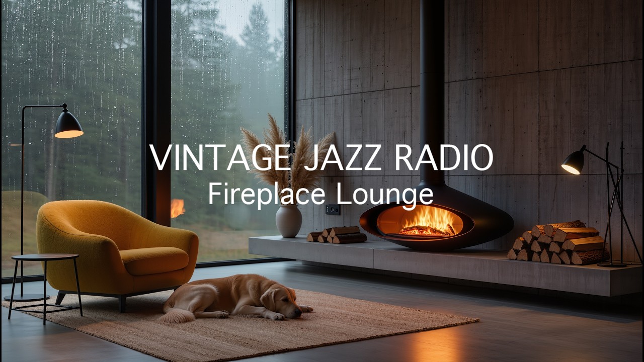 Vintage Jazz Radio 🔥 Fireplace Jazz | Cozy Ambience for Relax & Focus
