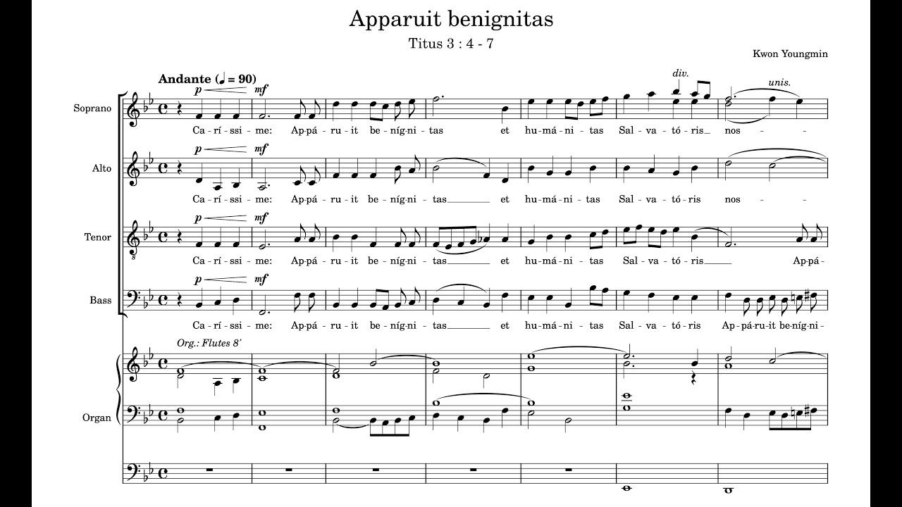 Apparuit Benignitas - Motet for SATB & Organ (Titus 3:4-7)