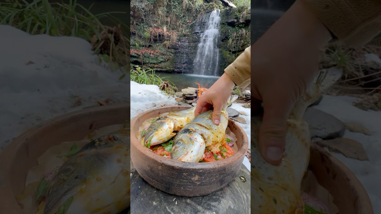 G&uuml;ve&ccedil;te &Ccedil;ipura (&Ccedil;upra) Balığı 🐟 - cooking delicious cupra fish on a clay tile